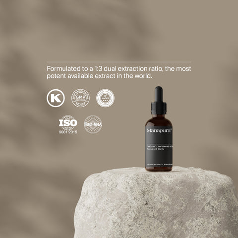 Organic Lion's Mane by Manapura | The Best, Pure, Clinical-Grade Longevity & Nootropic Supplements | Free Shipping